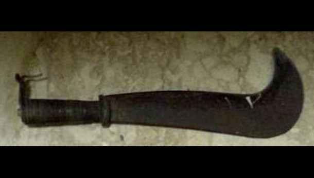 Minaccia passanti con una roncola