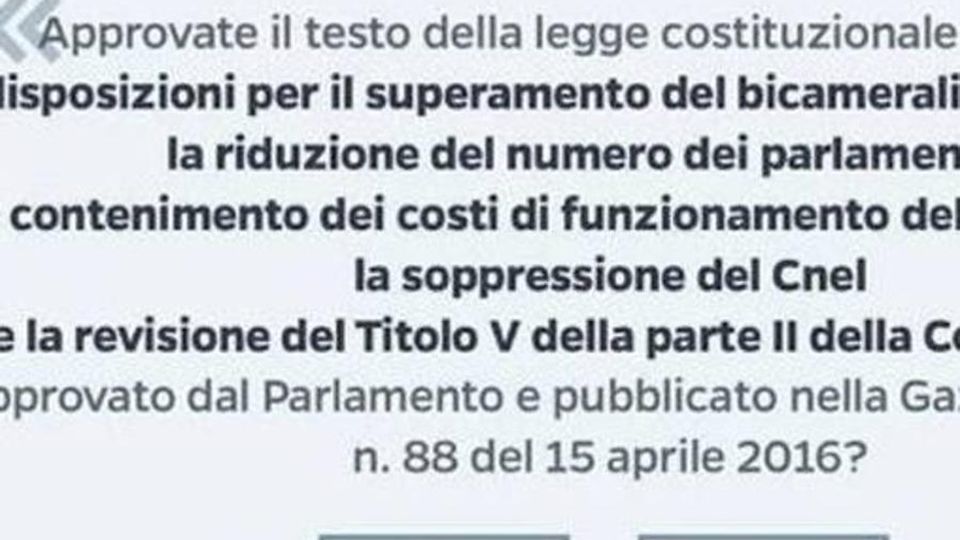 Referendum costituzionale Si vota il 4 dicembre Referendum costituzionale Si vota il 4 dicembre