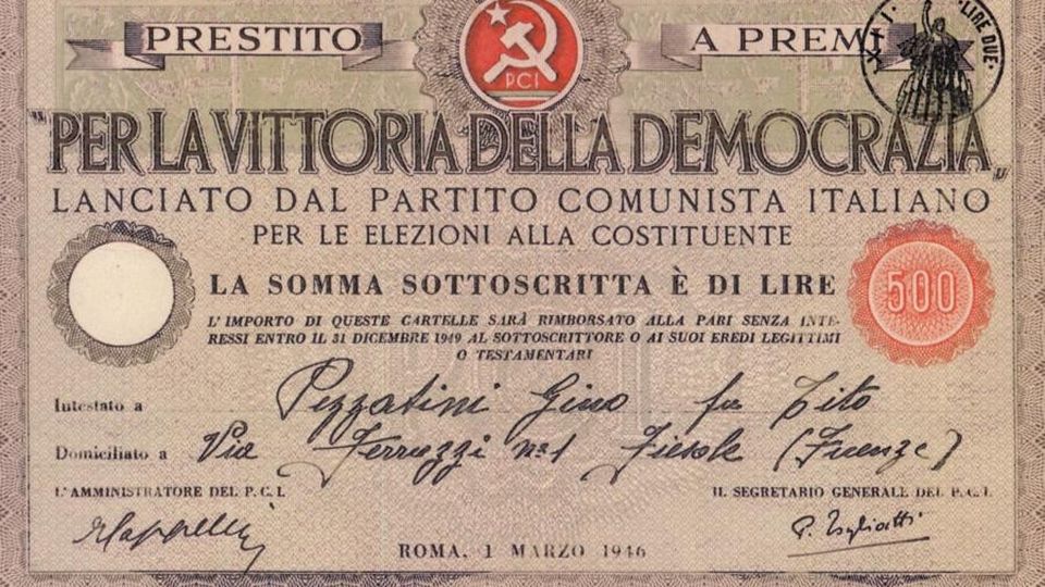 Ritrova obbligazione del Pci «Ora il Pd ci deve 21.300 euro ...