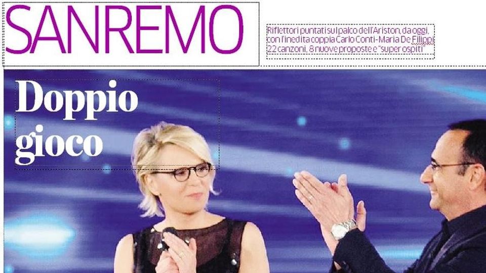 Speciale Festival di Sanremo Oggi sei pagine con La Provincia Speciale Festival di Sanremo Oggi sei pagine con La Provincia