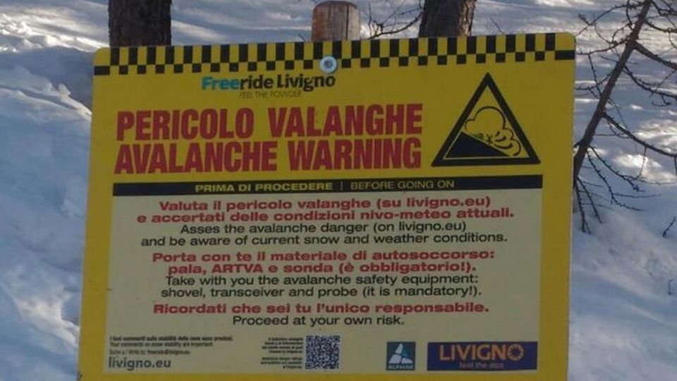 Pericolo valanghe allarme per i fuoripista «Fate attenzione» Pericolo valanghe allarme per i fuoripista «Fate attenzione»