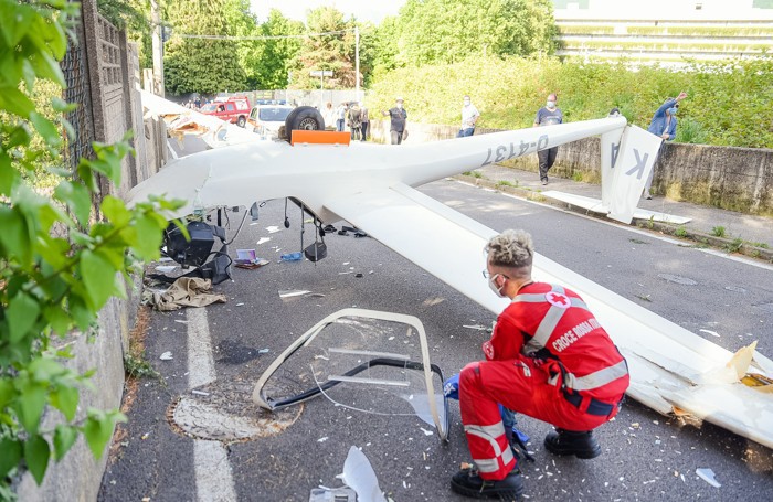 Como aliante precipitato a Tavernola, incidente aereo, aliante caduto