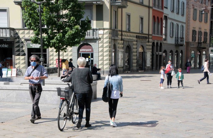Sondrio coronavirus fase due Piazza Campello