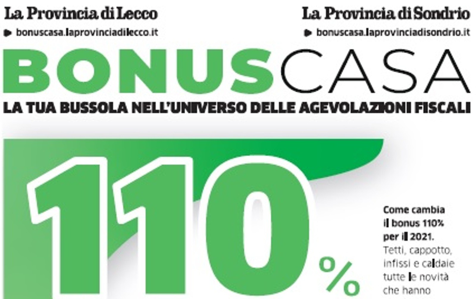 Domani gratis il nuovo inserto BonusCasa con la Provincia di Sondrio