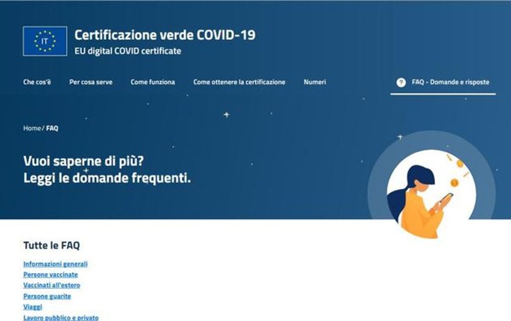 Da lunedì il Super green pass Pubblicate le Faq del governo