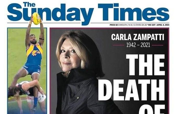 Morte della stilista e imprenditrice Carla Zampatti, originaria di Lovero, la prima pagina del Sunday Times Morte della stilista e imprenditrice Carla Zampatti, originaria di Lovero, la prima pagina del Sunday Times