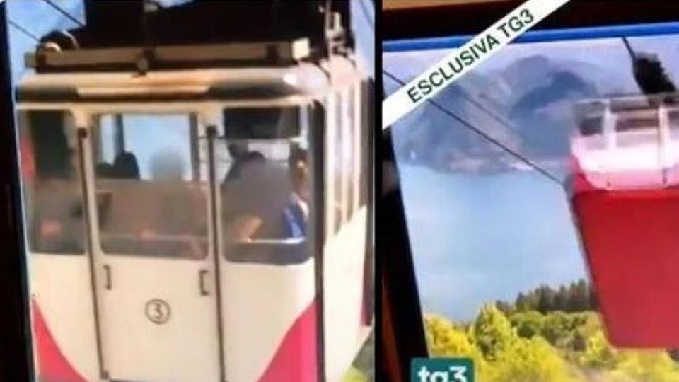 L’incidente della funivia Il video choc L’incidente della funivia Il video choc
