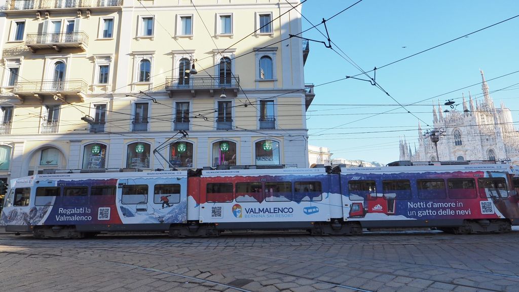 Valmalenco sui tram. Lo spot della Funivia fa il giro di Milano Valmalenco sui tram. Lo spot della Funivia fa il giro di Milano