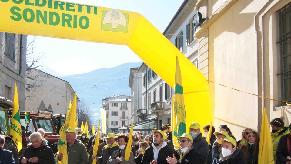 Bandiere gialle in città «Salvate l’agricoltura» Bandiere gialle in città «Salvate l’agricoltura»