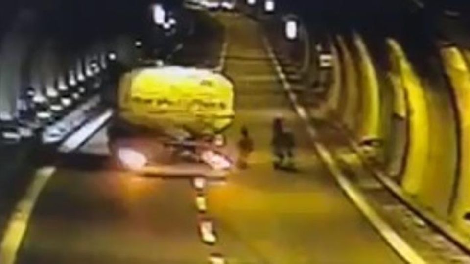 Paura in galleria sulla 36 Due asini in mezzo alla strada Autocisterna riesce ad evitarli Paura in galleria sulla 36 Due asini in mezzo alla strada Autocisterna riesce ad evitarli