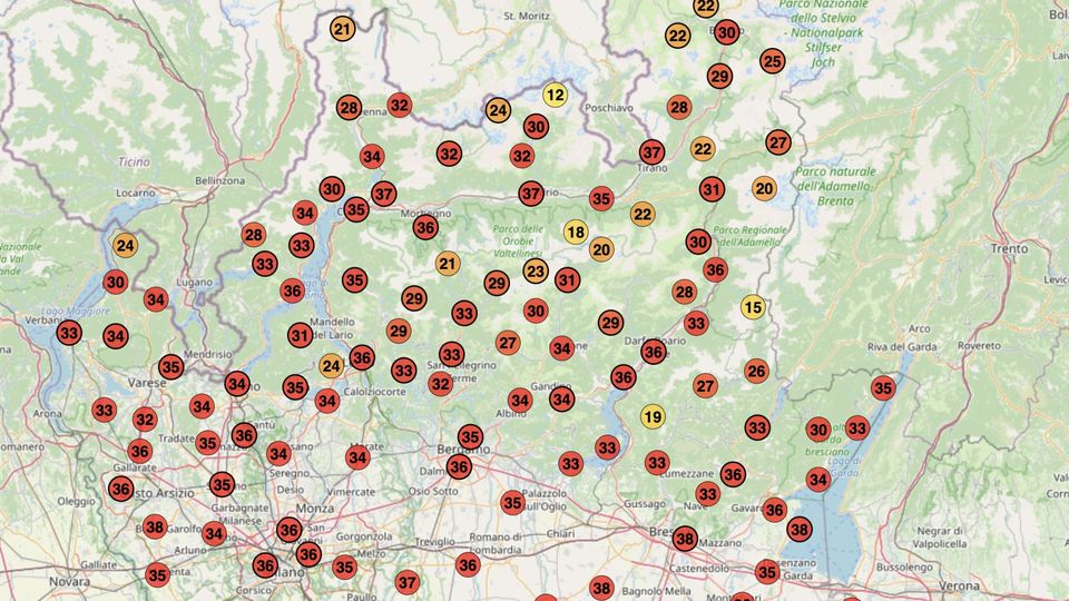 Caldo sempre rovente, domenica alle 13 a tremila metri c’erano più di 12 gradi Caldo sempre rovente, domenica alle 13 a tremila metri c’erano più di 12 gradi